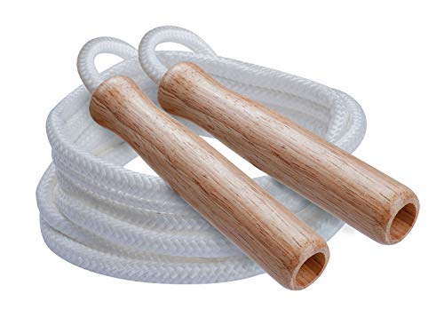 Champion Sports Wood Handle Jump Ropes – Durable Nylon or Leather Bearings - Skipping Rope, Fitness, Cardio Training, Agility, and Exercise Workouts - style: SR Series (8 Ft)