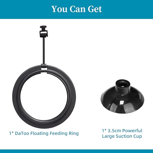 DaToo Small Fish Feeding Ring Round Mini Aquarium Feeder with Strong Suction Cup Floating Fish Feeder Ring for Betta Goldfish Guppy