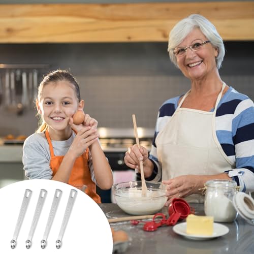 4 PCS 1/16 Teaspoon (1/16 Tsp | 0.33 mL | 0.33 cc) Single Measuring Spoon, Stainless Steel 1/16 Tsp Small Measuring Spoon Mini Measuring Spoons - size: 1/16 Teaspoon