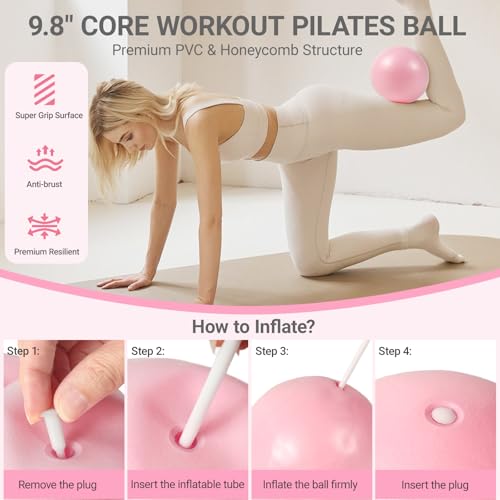 Pilates Kit for Home Workouts,Pilates Equipment for Women with 15" Ring | Pilates Ring with Smart Counter & Timer,Pilates Resistance Bands, Ball 9.8" Socks,Core Sliders Pilates Starter Kit for Women