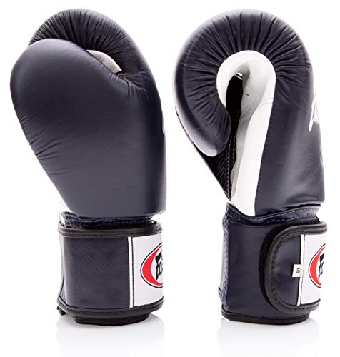 Fairtex BGV1 무에타이 복싱 트레이닝 스파링 장갑 남성, 여성, 아동용 | 프리미엄 품질, 경량 및 충격 흡수 복싱 장갑 - color: 블루/화이트/블랙., size: 16온스