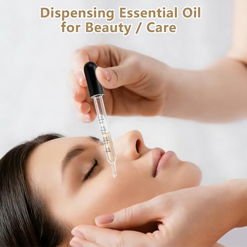 20Pcs Eye Dropper,1ML Droppers for Oils and Liquids and 2Pcs Cleaning Tools | These 20 Glass Droppers Include 10 Straight-tip and 10 Bent-tip Ones