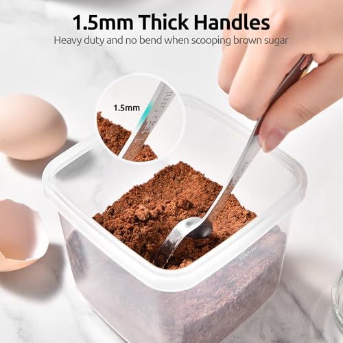 U-Taste 228.2℉ Heat Resistant Food Grade 1.5oz Angled Turkey Baster, and 18/8 Stainless Steel Square Measuring Spoons Set of 8 (Aqua Sky+Silver)