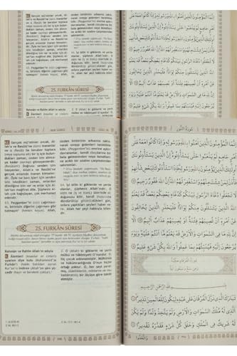 Quran with Turkish Translation and Commentary, Pocket Size, Tan Leather Cover, Easy-to-Read Font, Islamic Guidance