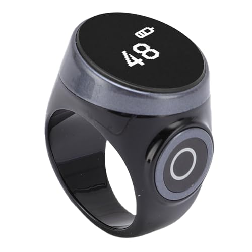 Smart Counter, Digital LCD Screen Rechargeable Electronic Tally for Muslim Islamic Prayer Work Sports, Finger Counter Touch Control - color: black