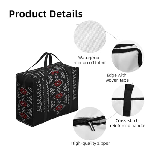 Large Grocery Bags with Zipper Closure, Polyester Foldable Shopping Bags, Heavy Duty Reusable Tote Bags - color: Geometric Pattern