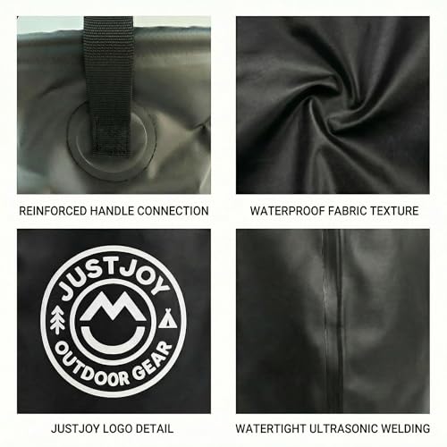 JUSTJOY 50L Collapsible Rinse Bucket for Surfing and Beach Wet Gear | PVC-coated Oxford tub for wetsuits, towels, sandy shoes, trunk storage, surfing, camping, fishing and beach cleanup