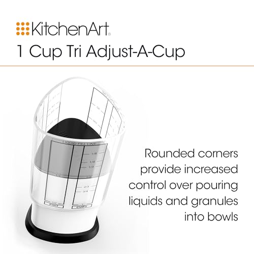 KitchenArt Pro Adjustable Measuring Set, TBL, TSP & 1 Cup Measuring Cup | Adjustable Teaspoon, Tablespoon & Measuring Cup Set | All In One Kitchen Measuring Set | Reduce Clutter | Easy Read Markings - size: Tablespoon, Teaspoon, 1 Cup