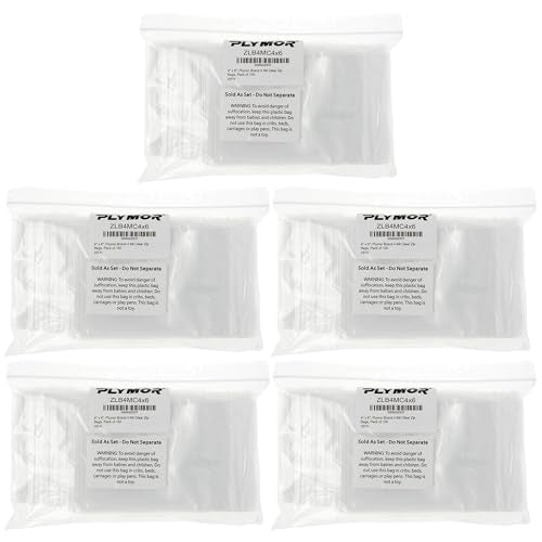 Plymor 4 x 6 inch, 4 Mil Zipper Reclosable Bags (Pack of 500) | Heavy-duty plastic for hardware, crafts, beads, jewelry, cosmetics, candy, snacks & small parts - size: 4" x 6" (500 Count)
