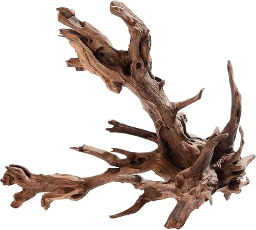 Natural Aquarium Driftwood Decorations - Aquascape Decor for Fish Tanks, Betta Hideouts, Reptile Enclosures & Plant Attachment (Mopani Driftwood 13-17" (Pack of 1)) - size: Mopani Driftwood 13-17" (Pack of 1)
