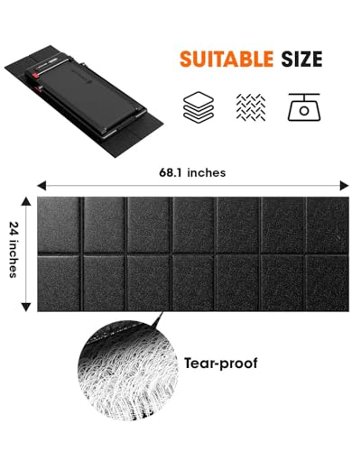 Stepwaver Walking Pad Mat for Carpet Floor, 68"x24", Treamill Mat for Hardwood Floors, High Density, 0.2" Thickness, Folable, Floor Protection for Bike, Elliptical, Treadmill - size: 68"L x 24"W x 0.2"Th
