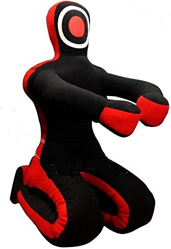LEATHERAY MMA Jiu Jitsu Grappling Dummy Judo Punching Bag,Brazilian Jiu Jitsu Dummy,Wrestling Grappling BJJ Dummy Black Synthetic Leather - 48 inches-Unfilled