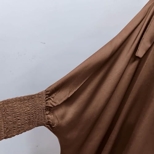 Lmdudan Girls Muslim Dress Hood Long Sleeve Prayer Dresses Robe Dubai Abaya 2026 Ramadan Kaftan Dress Kids 6-13 Years - color: Coffee, size: 10-11 Years