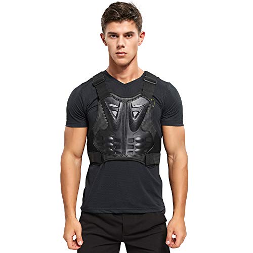 PELLOR Motorcycle Armor Vest Chest Back, Motocross Body Guard Vest Skiing Riding Skating Anti-Fall Vest Protective Gear - size: X-Large