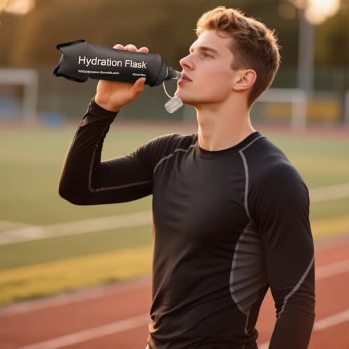 GUYI GYGYL Soft Flask, TPU Collapsible Soft Water Bottle for Hydration Pack, Running Vest, Leak-Proof Folding Water Bottle for Hiking Cycling Climbing Jogging-150ml Black - color: 150ml Black