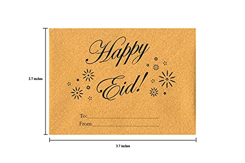 Zaffron Eid Holiday Golden Mini Gift Envelopes for Gift Cards (2.7 x 3.7 inches, 10 pack)