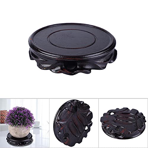 Home Display Wooden Fish Tank Round Base Stand Vase Plant Fish Tank Stone Buddha Pedestal, Aquarium Table Lamp Teapot Base, Stable Home Decoration Display Stand for Living Room Bedroom Display (2)