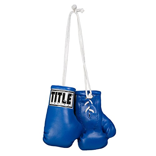 TITLE Boxing 3.5” Mini Boxing Gloves: Keyrings, Mini Boxing Gloves, Boxing Novelty Items, Boxing Gear - color: Blue