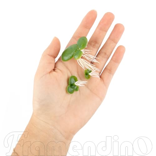 Framendino, 36 Pack Artificial Mini Duckweed with Root Plastic Floating Fish Plants for Aquarium Tank Decor - size: 36 Pack