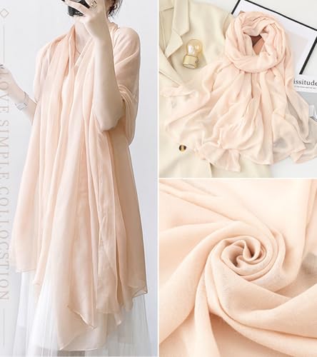 Thin Cotton Scarf For Spring And Summer, Pure Color Edged Sunscreen Shawl - color: 2