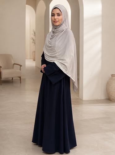 Premium Stretch Cotton Gradient Scarf for Women, Soft Jersey Wrap Shawl, Lightweight Ombre Hijab for Everyday Wear - color: Mctlo2537-beigegrey