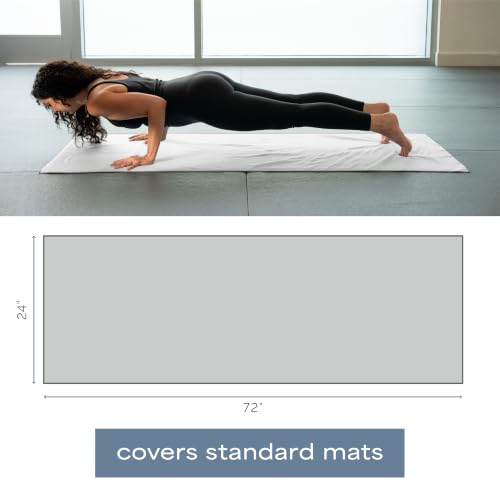 S&T INC. Aura Microfiber Yoga Mat Towel, 2 Pack, 26.5" x 72", Grey | Soft and Absorbent, Quick-Dry for Gym, Pilates, and Hot Yoga, Compact for Gym Bag, Machine Washable - color: Grey 2pk