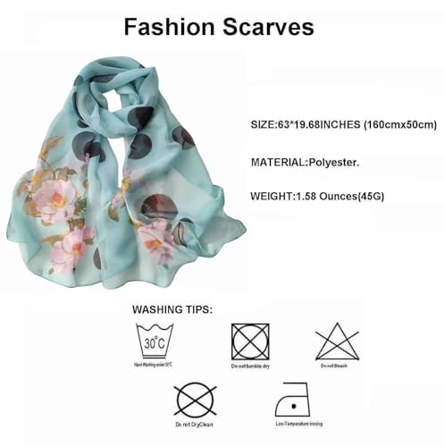 Pokeedioty Scarfs for Women Lightweight Fashion Scarves Elegant Floral Pattern Sheer Scarfs Sunscreen Shawls Wraps - color: P 051