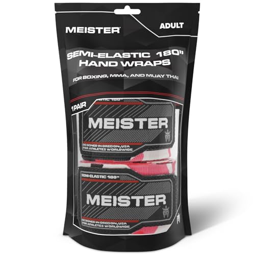 Meister Adult 180" Semi-Elastic Hand Wraps for MMA & Boxing (Pair) - color: Pink Camo