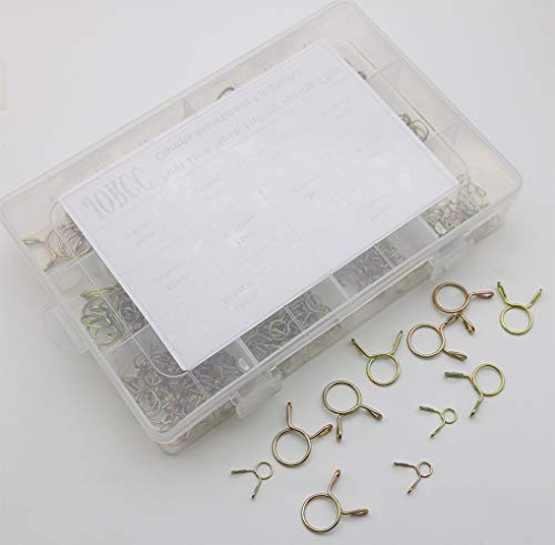 250 Pieces 10 Sizes Fuel Line Hose Tubing Spring Clips Clamps Assortment Kit for Motorcycle Scooter ATV, 5-14mm | Zinc-Plated Alloy Steel Small Hose Clamps Hose Water Pipe Air Tubing Spring Clips Assortment Kit