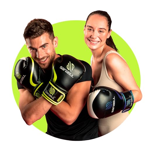 Sanabul Essential Gel Boxing Gloves for Men & Women, Kickboxing MMA, Muay Thai Gloves and Heavy Bag Training Punching & Sparring - color: Black/Green, size: 12 oz