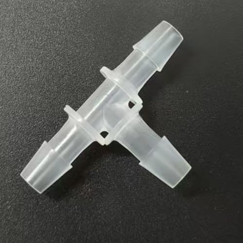 3 Way Tee Connector Equal Barbed T-Fitting 3 Way Hose Barb Adapter for Laboratory Biochemical Analytical Instruments Food Machinery Aquarium Equipment 100pc/pk (4.8mm 3/16'' Cir) - size: 4.8mm 3/16'' Cir