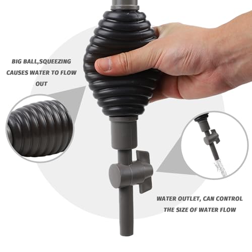 Aquarium Gravel Cleaner Siphon Vacuum, manually Operated Water Changer kit and Cleaning Tools