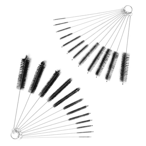 Straw Cleaner Brushes Sets, 24 Pieces Aquarium Filter Brushes, Length 8.26 Inch Stainless Steel Nylon Pipe Brush, Different Width Sizes Water Pipe Brush