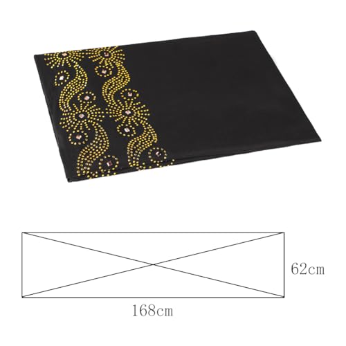 Muslim Women Shiny Rhinestone Hijab Head Wrap Long Scarf Shawl - color: Black