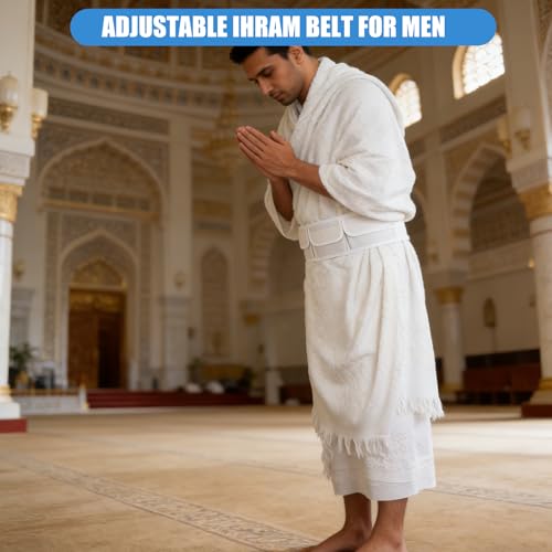 Ihram Belt for Men Umrah,Adjustable Multi-Pocket Belt,for Umrah Essentials Hajj and Outdoor Activities