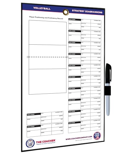 Volleyball Premium Dry Erase Magnetic Coaching Coach Board Clipboard - Made in The USA - Double-Sided - Training Aids Supplies Equipment Gear - style: No Magnets