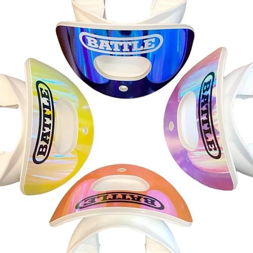 Battle Sports Iridescent Oxygen Football Mouthguard, Chrome Blue/Purple | Maximum protection, Safe secure comfortable fit, Breathable built-in airflow channels, No boil required, Advanced composite - color: Chrome Blue/Purple