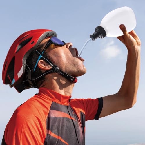JEELAD Soft Folding Water Bottles TPU Collapsible Flask Hydration Pack Vest Ideal for Running Hiking Cycling Outdoor - color: 02 White - 175ml(5.9oz) - 2 Pcs