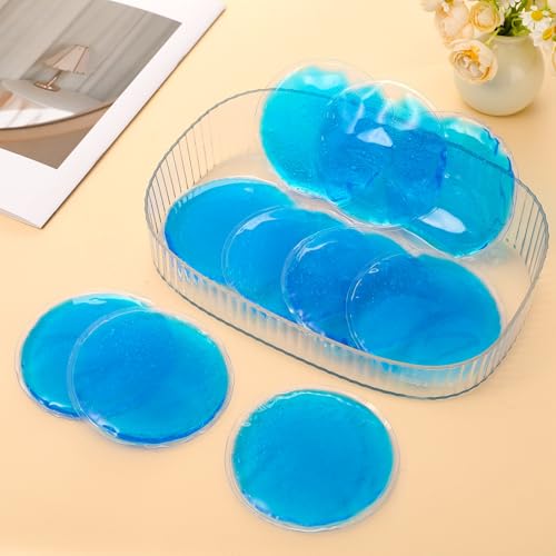 Reusable Ice Packs for Injuries, 10 Pack Round Ice Packs for Face, Gel Ice Pads Small Hot Cold Compress Ice Bag for Eyes After Surgery, Face, Wisdom Teeth, Breast Surgery 4.3 Inch - size: 4.3 Inch