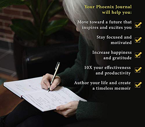 The Phoenix Journal - Quarterly Goal Planner, Daily Planner Journal & Organizer for Goal Setting, Productivity & Focus - Undated 12 Week Planner, Weekly & Monthly Planning, Habit Tracking - Hardcover (Crimson) - color: Crimson