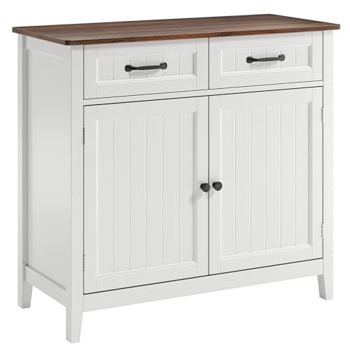 Bealife 32" Buffet Cabinet, Kitchen Island with Storage - Retro | Coffee Bar Cabinet with 2 Drawers and Adjustable Shelf, for Dining Room, Living Room, Entryway - color: Retro