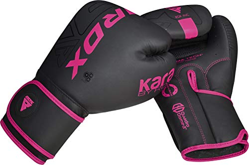 RDX Women Boxing Gloves, Pro Training Sparring, Maya Hide Leather, Muay Thai MMA Kickboxing, Adult, Heavy Punching Bag Focus Mitts Pads Workout, Ventilated Palm, Multi Layered, 8 10 12 14 16 Oz - size: 8OZ