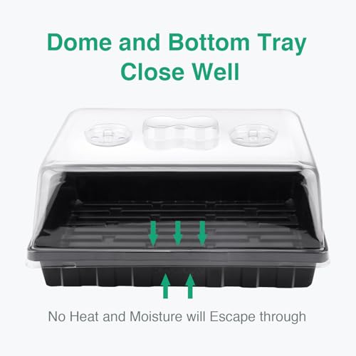 SOLIGT Thick Plastic 5-Set Strong Seed Starter Trays with 5" Humidity Domes - size: 5 Set