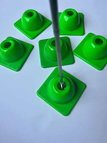 Versatyle Agility Training Cones Set with Retractable Cone Pickup Stick, 12 Green 2in Cones and 40in Cone Picker for Sports, Soccer, Football, Basketball, Motorcycle and Traffic Training