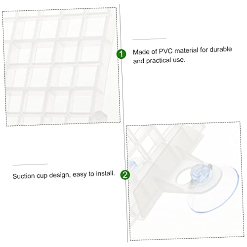 Abaodam Aquarium Isolation Panel Set 4-Piece Lattice Plate Suction Cups Modular Divider for Fish Tank 30x15cm Aquarium Supplies Random Color