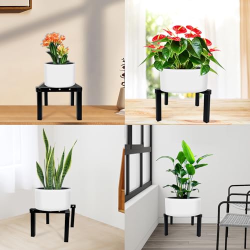 4 Pcs Four Legs Adjustable Metal Plant Stand for 5"-10" Plant Pot – Indoor & Outdoor (Black, 4 Pack) - color: Mini 4Pcs Black 5-10", style: 3 - Mini