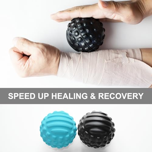 Massage Ball for Deep Tissue and Myofascial Release. 2.9″ Fascia Ball for Muscle Knots, Recovery, Trigger Point Therapy, Pain Relief, Foot Plantar Fasciitis. (Blue) - color: Blue