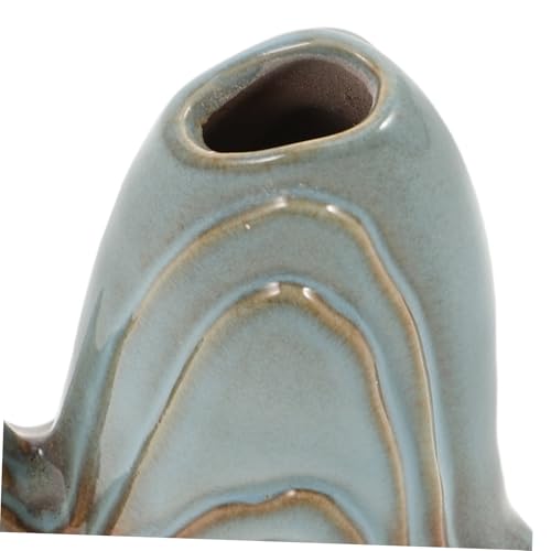 VICASKY Mini Ceramic Mountain Ornament Multifunctional Zen Garden Decor Fish Tank Decoration Calligraphy Brush Holder Versatile Desktop Accessory for Home Office