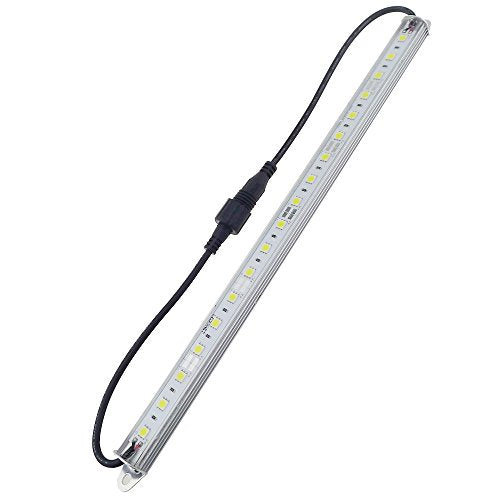 12"/30CM 6500K-7000K White 12V DC 5050 Aquarium LED Strip Lighting | 18LEDs Super Bright Cold White Waterproof IP67 Aluminum Lighting LED Linear Bar Lamp for Fish Tank (No Adapter and Dimmer) - color: White