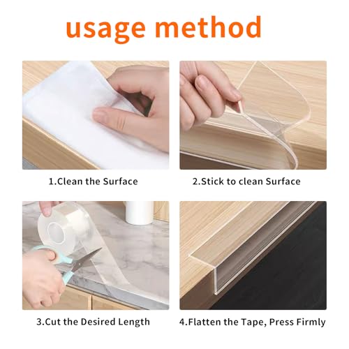 Corner Protector Baby,Clear Edge Protector Strip,Sharp Edge Wrap Cover Tape,Self Adhesive Protective Bumper Guards for Cabinet Door,Desk,Glass Table,Bed Furniture and Wall,2 in x 3.3 FT